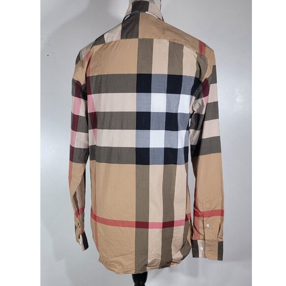 Burberry Windsor Check-Pattern Classic Fit Shirt, Beige, Mens Size Small - Picture 4 of 12